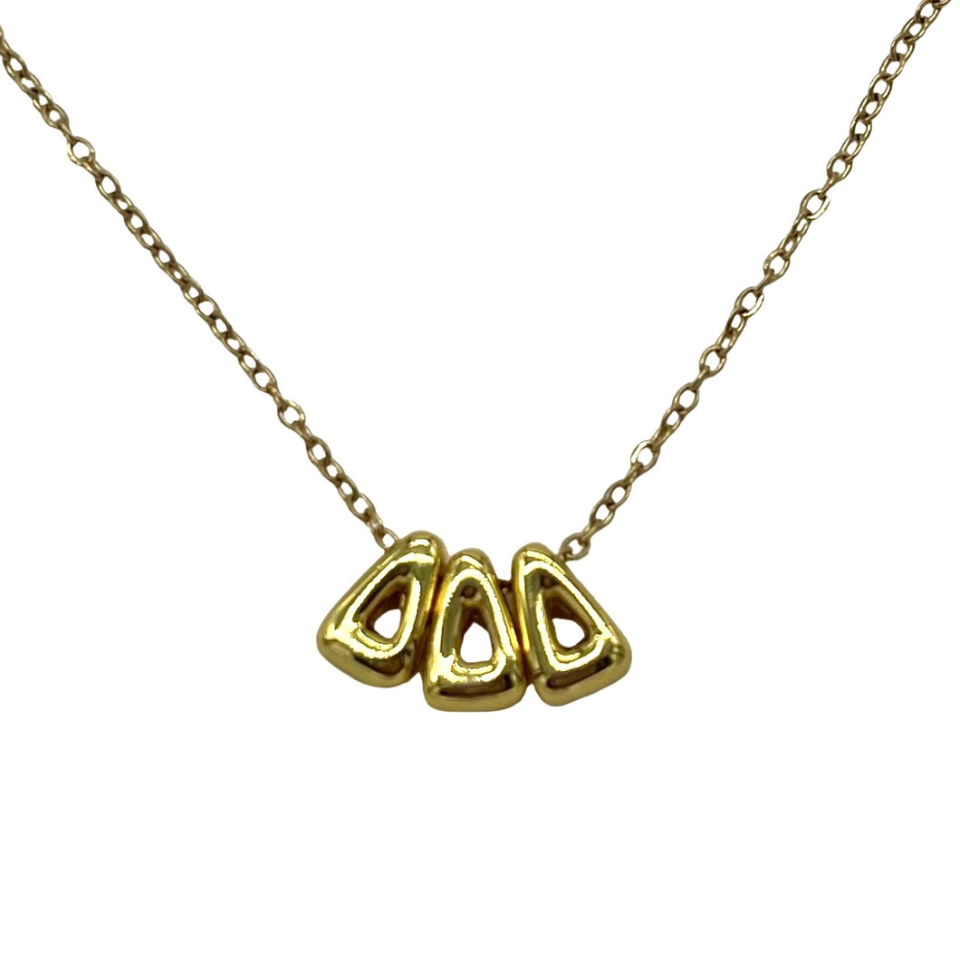 DELTA DELTA DELTA BUBBLE LETTER NECKLACE