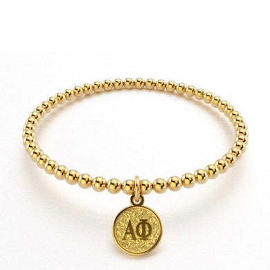 ALPHA PHI GOLD BEAD BRACELET