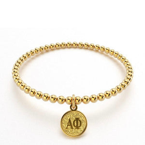 ALPHA PHI GOLD BEAD BRACELET