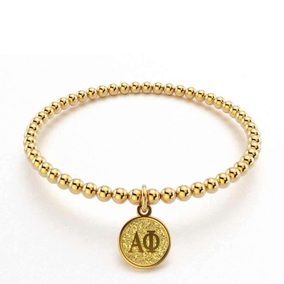 ALPHA PHI GOLD BEAD BRACELET