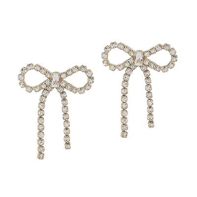 GOLD RHINESTONE BOW STUDS