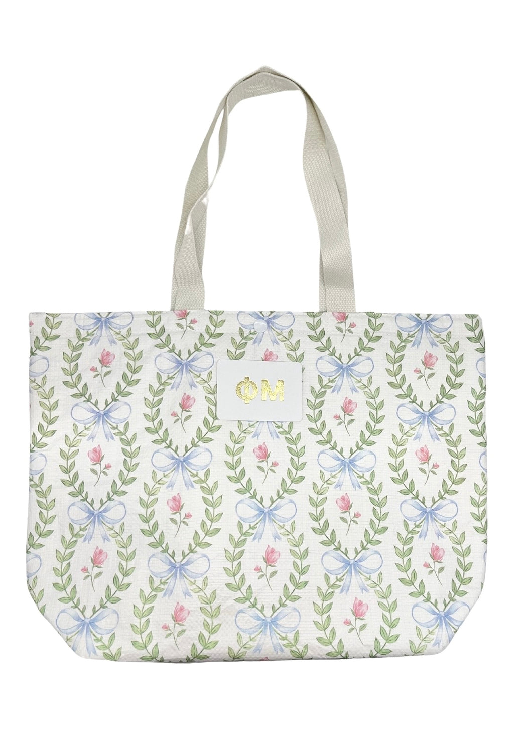 PHI MU INSULATED BOW TOTE