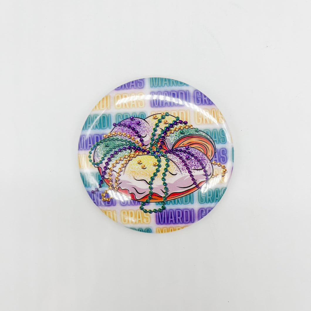 MARDI GRAS BUTTON CAKE BEADS