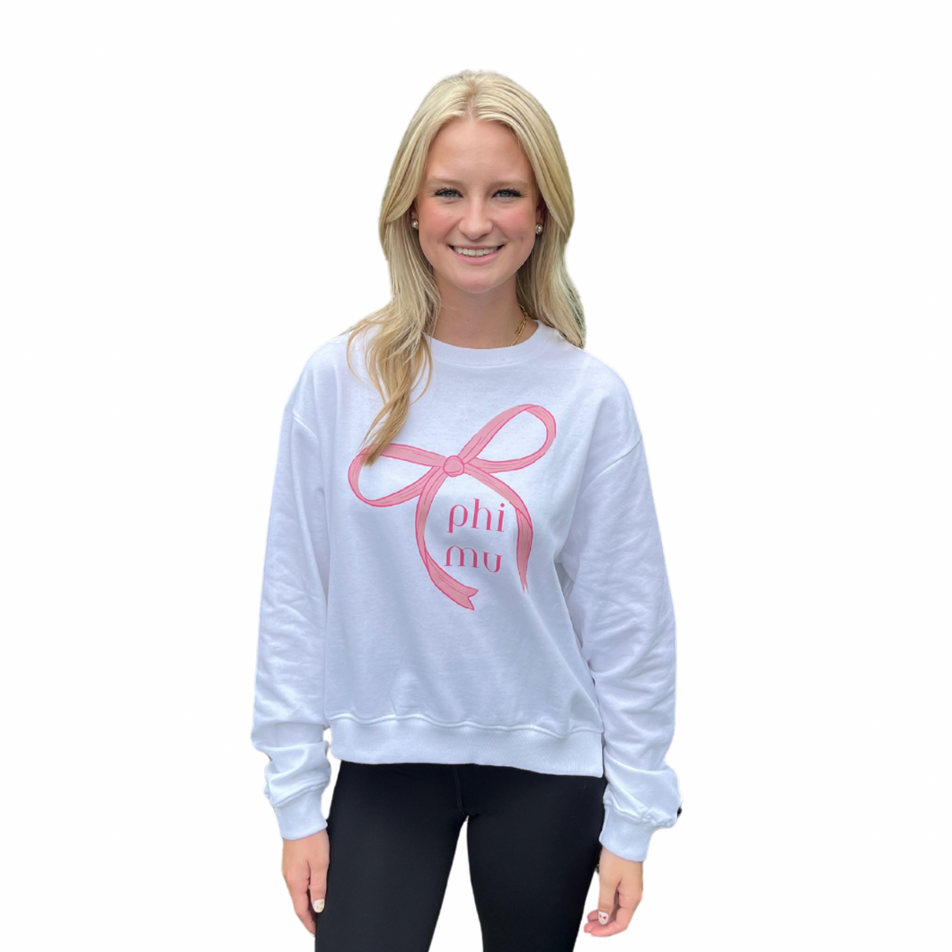 PHI MU BOW SWEATSHIRT