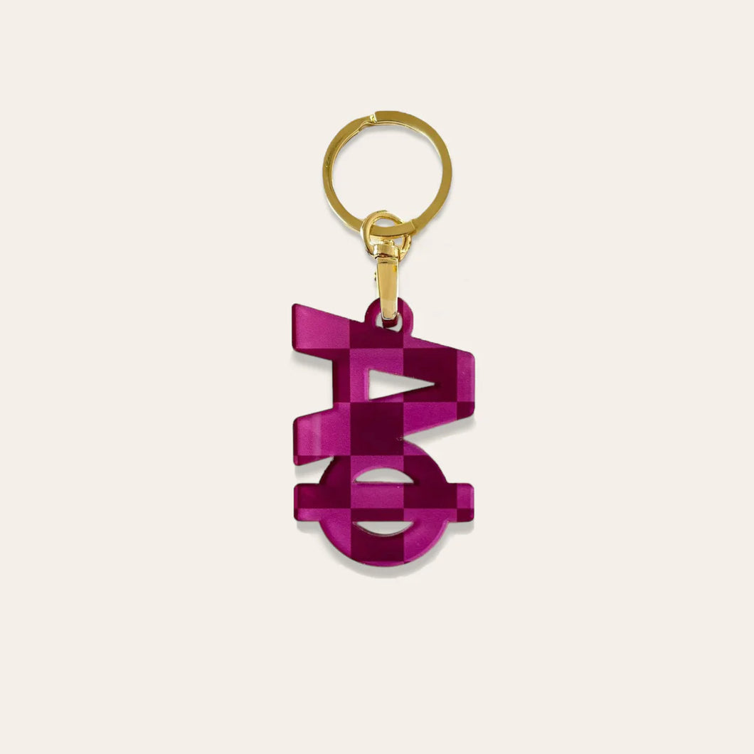 ALPHA PHI CHECKERED KEYCHAIN