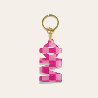 PHI MU CHECKERED KEYCHAIN