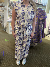 PURPLE TIGER WIDE CROP PANTS