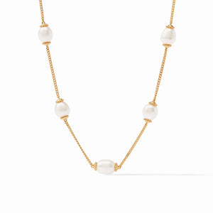 FLORA DELICATE NECKLACE GOLD PEARL