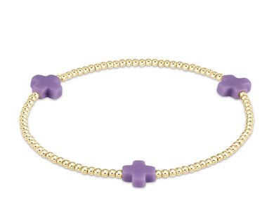 SIGNATURE CROSS GOLD PATTERN 2MM - PURPLE