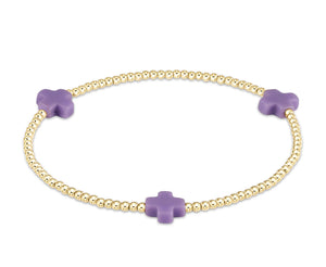 SIGNATURE CROSS GOLD PATTERN 2MM - PURPLE