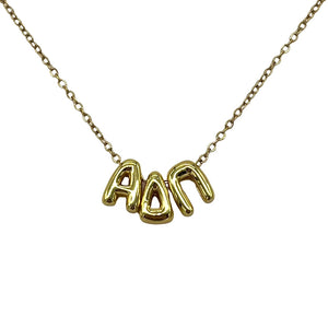 ALPHA DELTA PI BUBBLE LETTER NECKLACE
