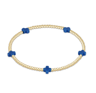 SIGNATURE CROSS SMALL GOLD PATTERN 2MM - COBALT