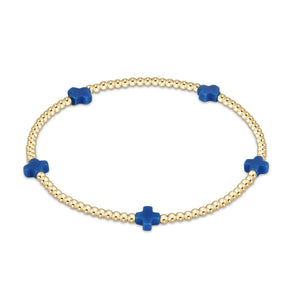 SIGNATURE CROSS SMALL GOLD PATTERN 2MM - COBALT