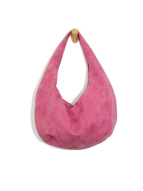 FUCHSIA BIANCA SOFT CRESCENT SHOULDER BAG