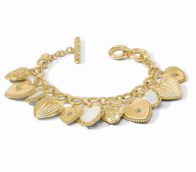 HEART CHARM BRACELET MOTHER OF PEARL
