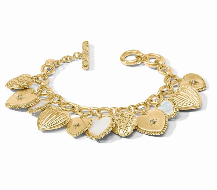 HEART CHARM BRACELET MOTHER OF PEARL