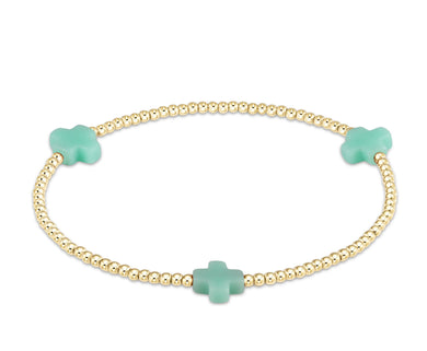 SIGNATURE CROSS GOLD PATTERN 2MM - MINT