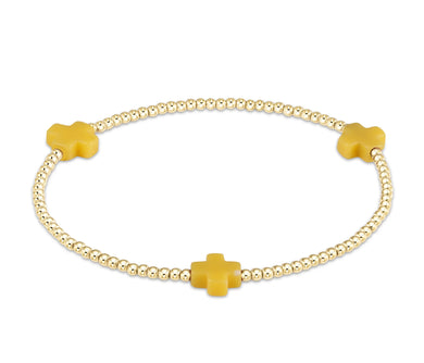 SIGNATURE CROSS GOLD PATTERN 2MM - CANARY