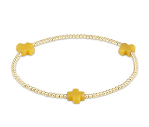 SIGNATURE CROSS GOLD PATTERN 2MM - CANARY
