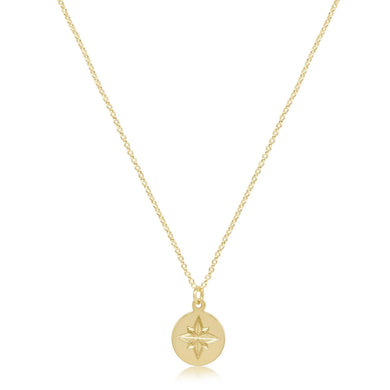 16IN NECKLACE GOLD DIRECTION GOLD DISC