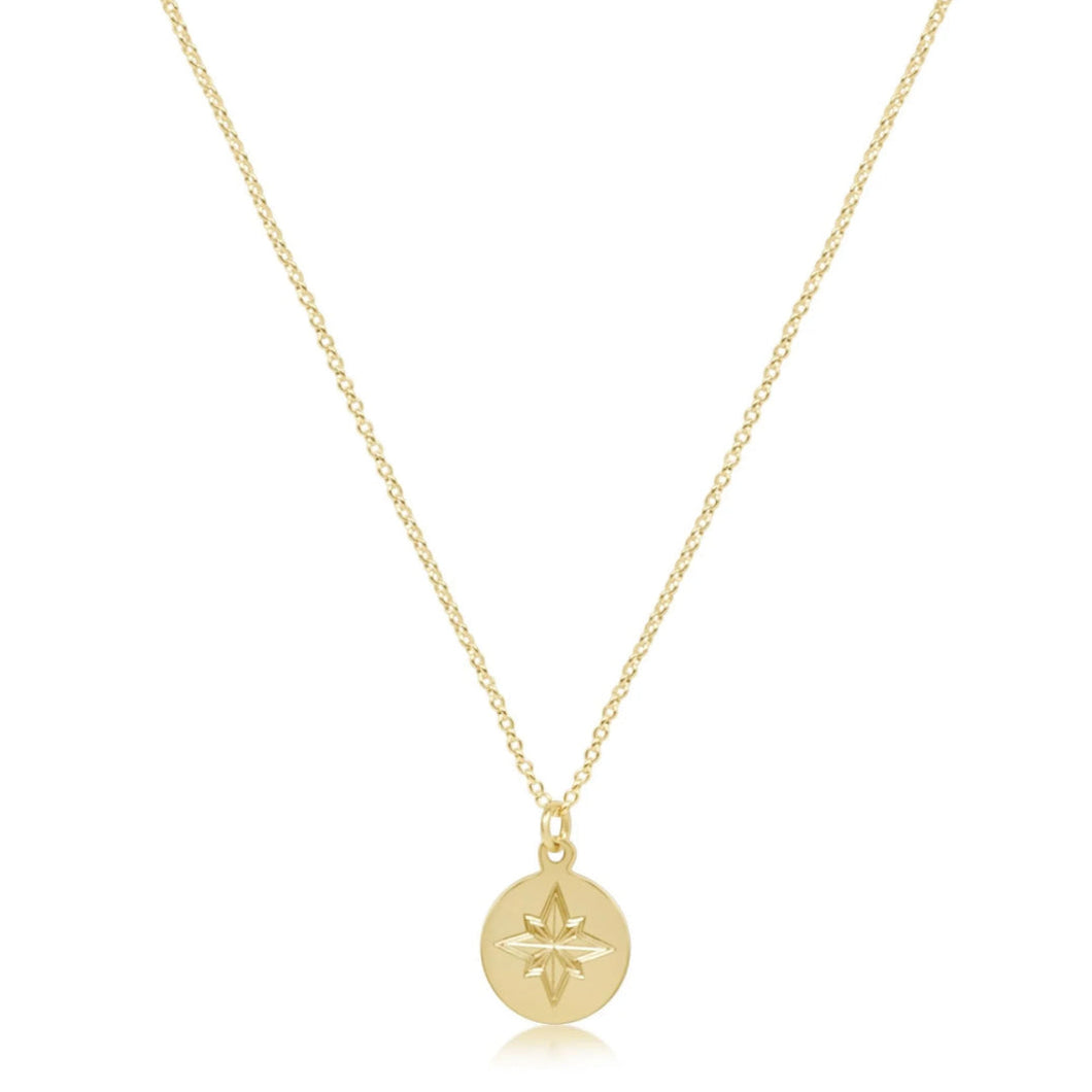 16IN NECKLACE GOLD DIRECTION GOLD DISC