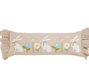 BUNNY LONG EMBROIDERED PILLOW
