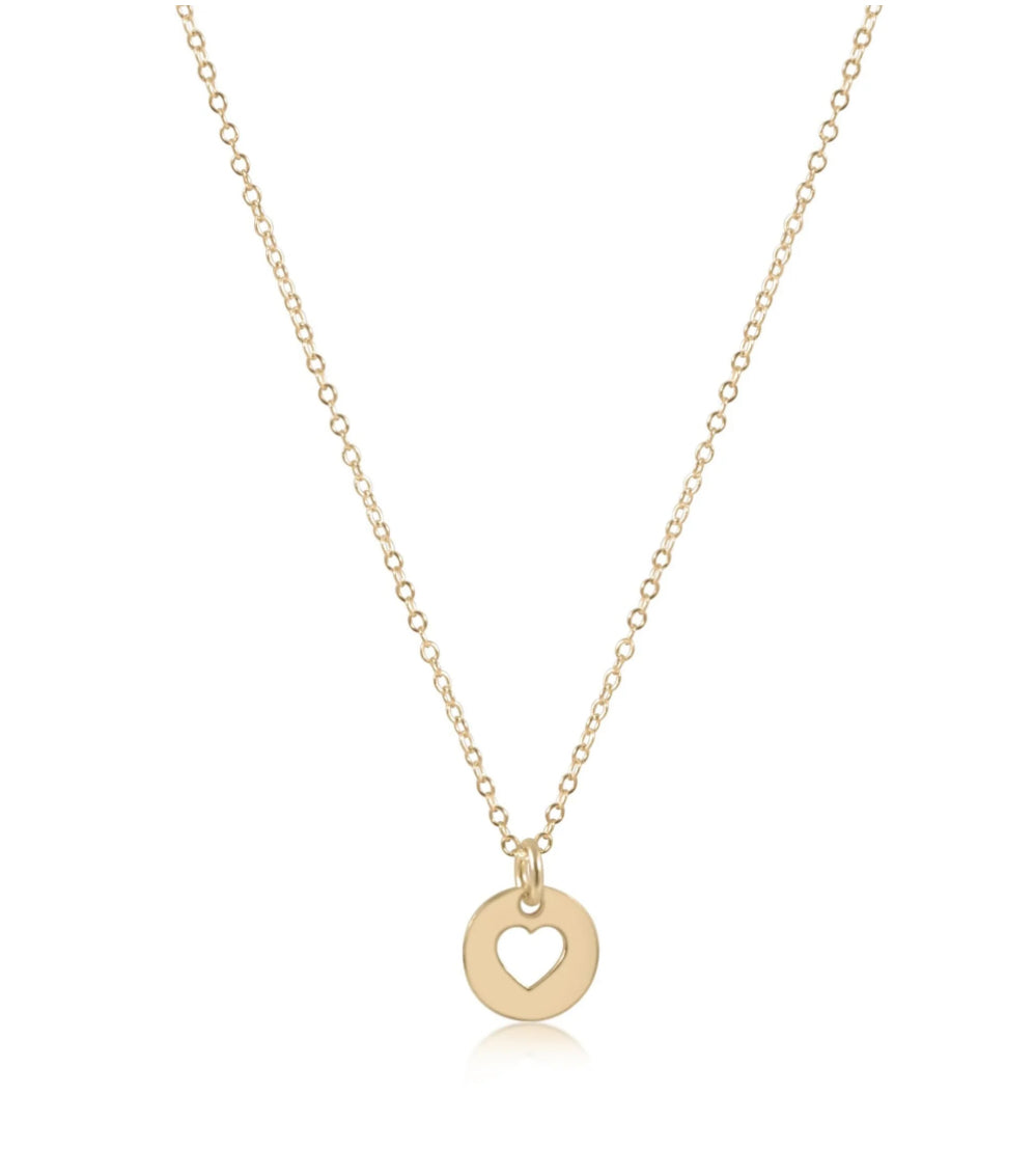 16IN NECKLACE GOLD LOVE SMALL GOLD DISC