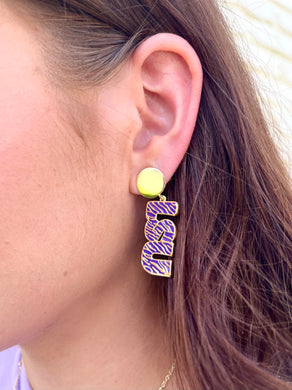 LSU TIGER STRIPE EARRINGS