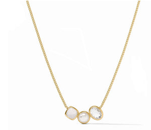 KALEIDOSCOPE DELICATE NECKLACE IRIDESCENT CLEAR CRYSTAL