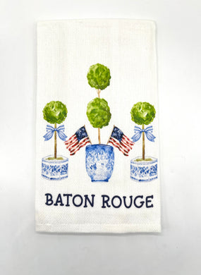 BATON ROUGE PATRIOTIC TOPIARY TOWEL