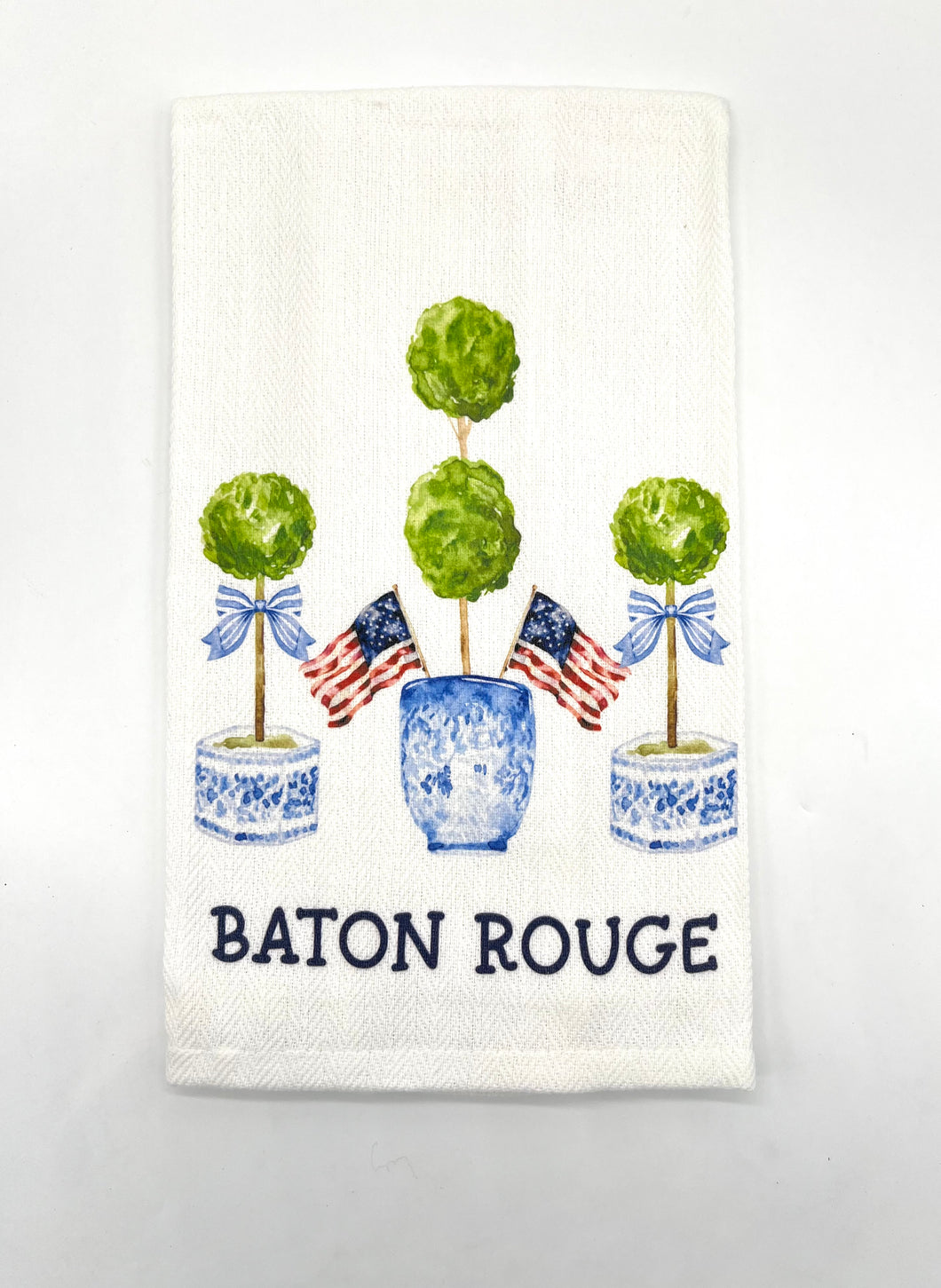 BATON ROUGE PATRIOTIC TOPIARY TOWEL