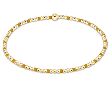 GAMEDAY HOPE SINCERITY PATTERN 2MM BEAD BRACELET GOLDEN YELLOW