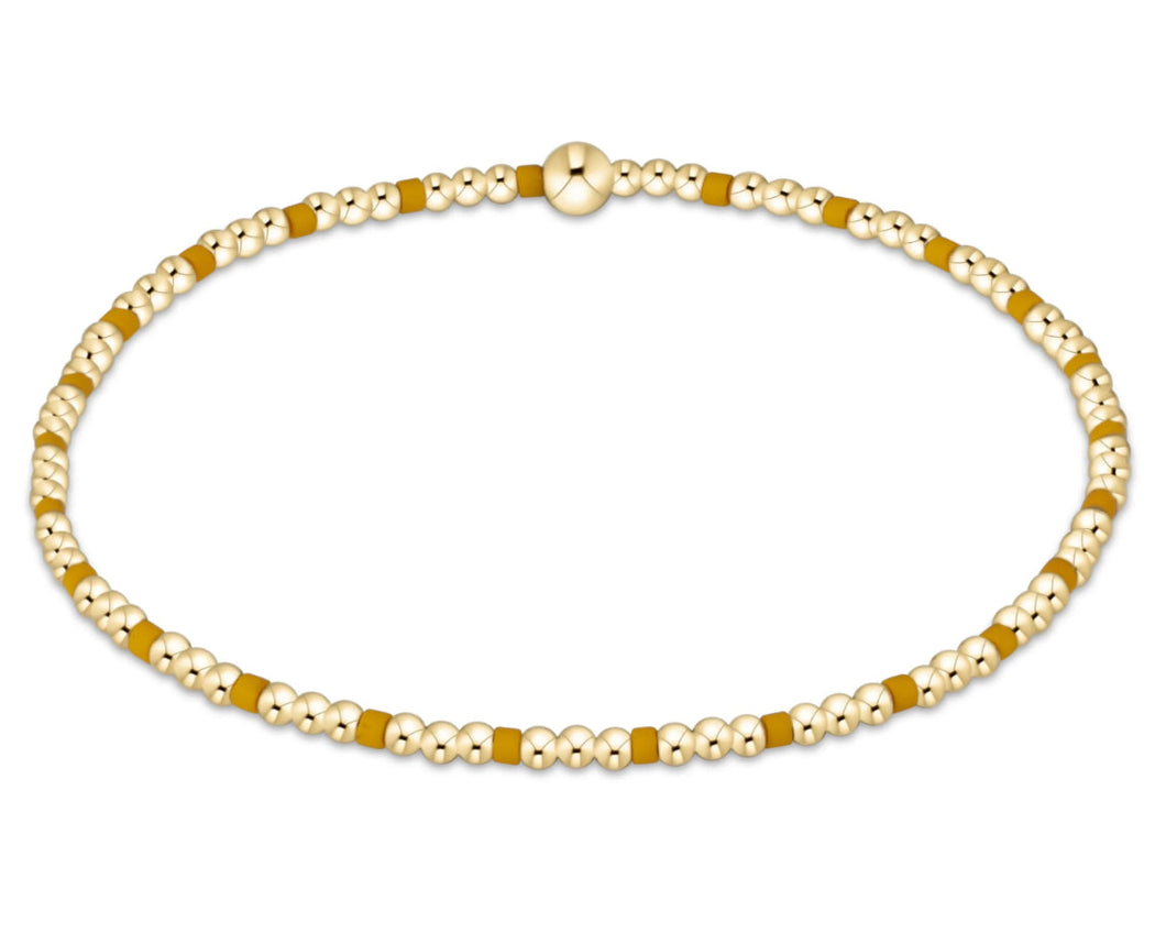 GAMEDAY HOPE SINCERITY PATTERN 2MM BEAD BRACELET GOLDEN YELLOW