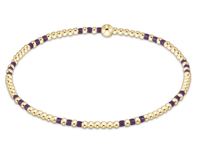 GAMEDAY HOPE JOY PATTERN 2MM BEAD BRACELET DEEP PURPLE
