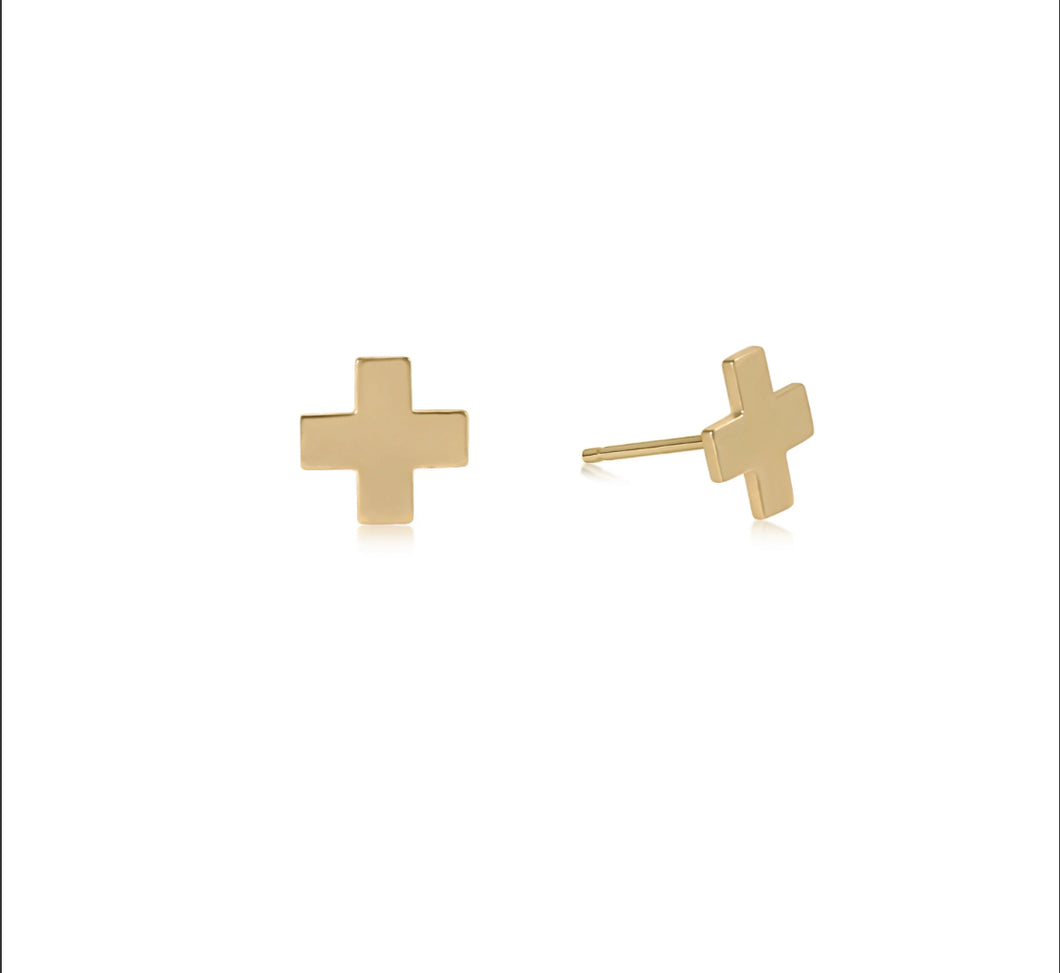 SIGNATURE CROSS SMALL SMALL GOLD STUD CLASSIC GOLD
