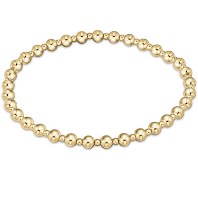 CLASSIC GRATEFUL PATTERN 4MM BEAD BRACELET GOLD