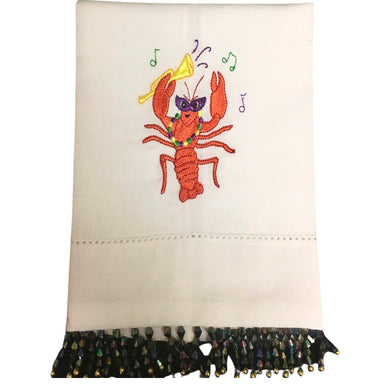 MARDI GRAS CRAWFISH HAND TOWEL
