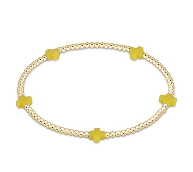 SIGNATURE CROSS SMALL GOLD PATTERN 2MM - CANARY