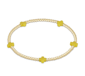 SIGNATURE CROSS SMALL GOLD PATTERN 2MM - CANARY
