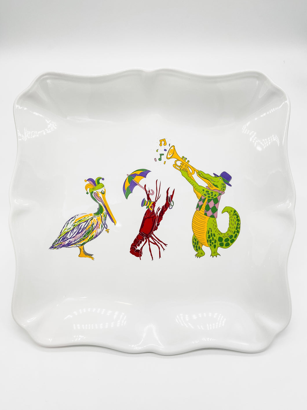 MARDI GRAS BAND SQUARE PLATTER
