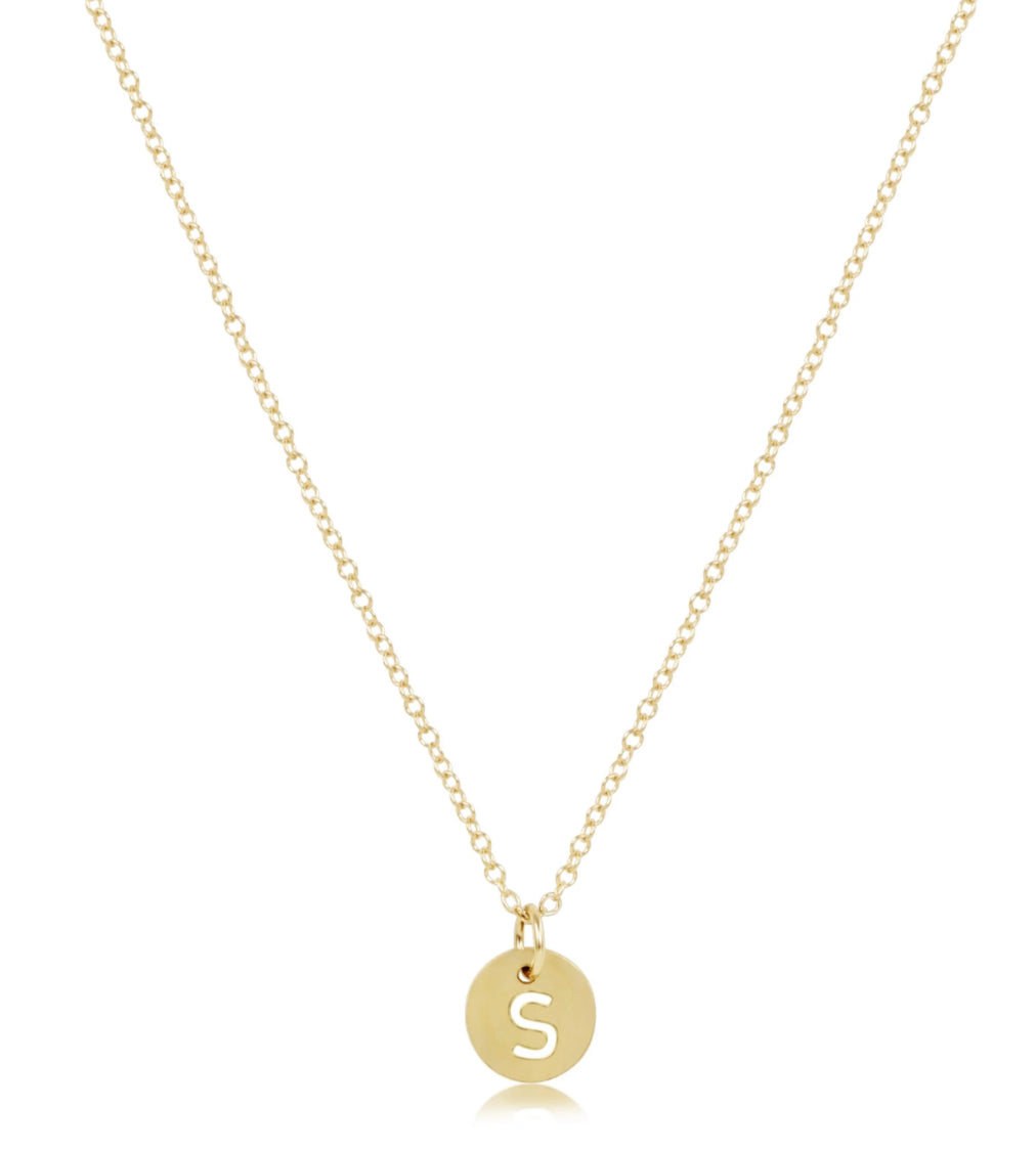 16IN NECKLACE GOLD RESPECT SMALL GOLD DISC - S