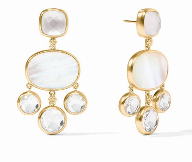 KALEIDOSCOPE CHANDELIER EARRING IRIDESCENT CLEAR CRYSTAL