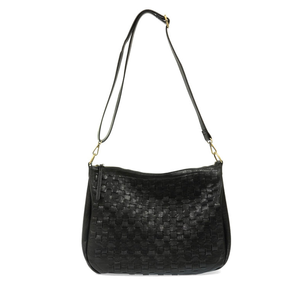 BLACK KALI WOVEN SLOUCHY HOBO