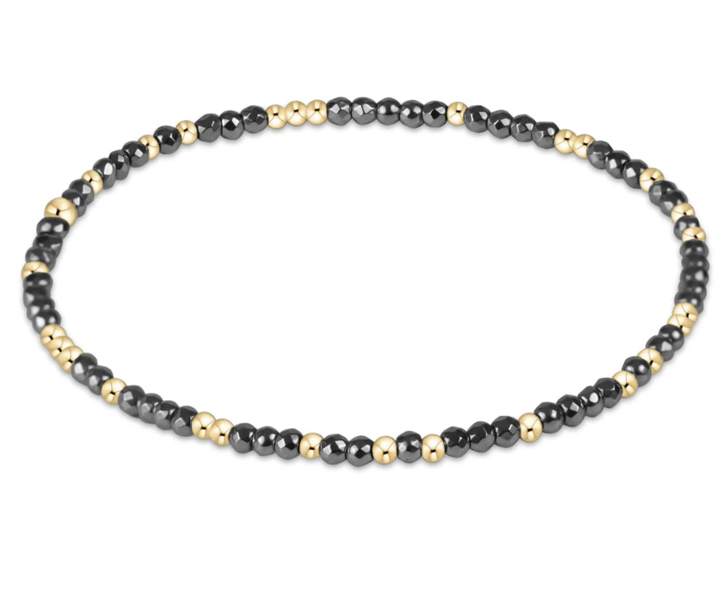 EXTENDS HOPE UNWRITTEN SILVER FACETED HEMATITE 2MM BEAD BRACELET