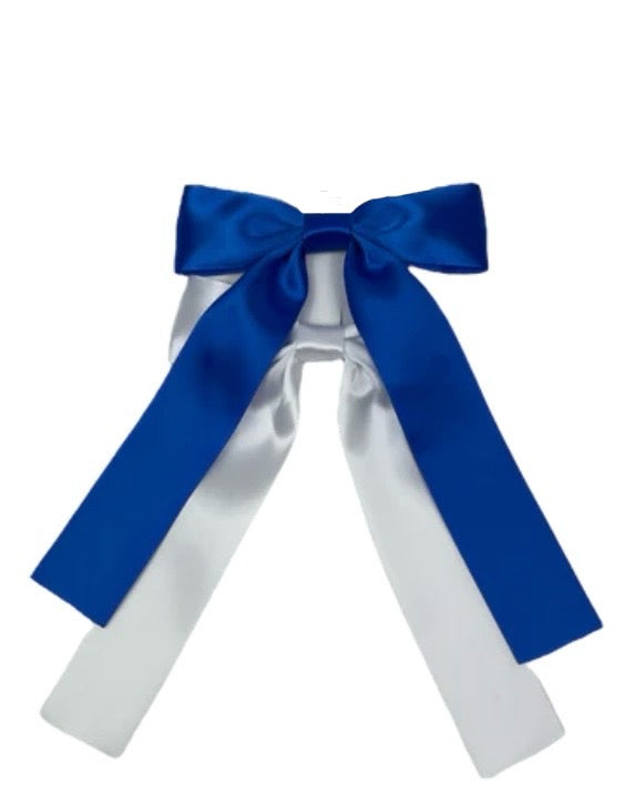 ROYAL/WHITE DOULE SATIN BOW