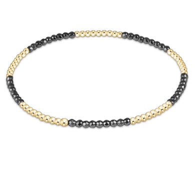 BLISSFUL PATTERN 2MM BEAD BRACELET SILVER FACETED HEMATITE