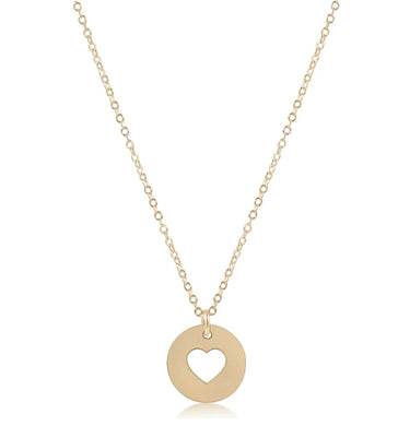 16IN NECKLACE GOLD LOVE GOLD DISC