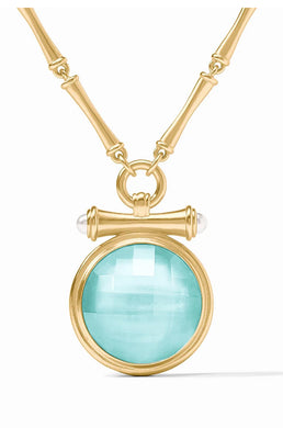 BAMBOO STATEMENT NECKLACE IRIDESCENT BAHAMIAN BLUE