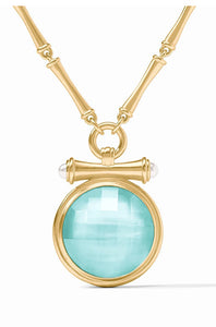 BAMBOO STATEMENT NECKLACE IRIDESCENT BAHAMIAN BLUE