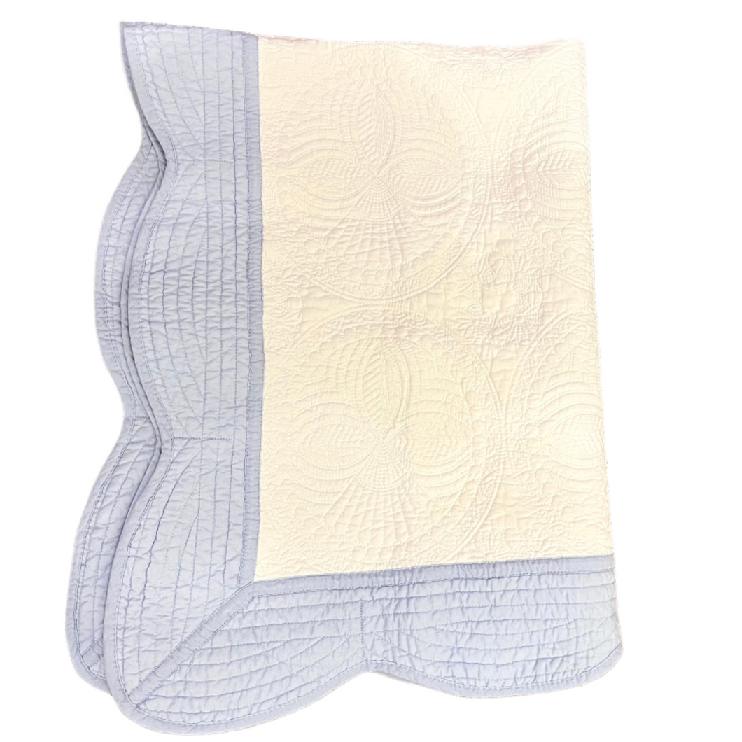 BLUE TRIM BABY QUILT